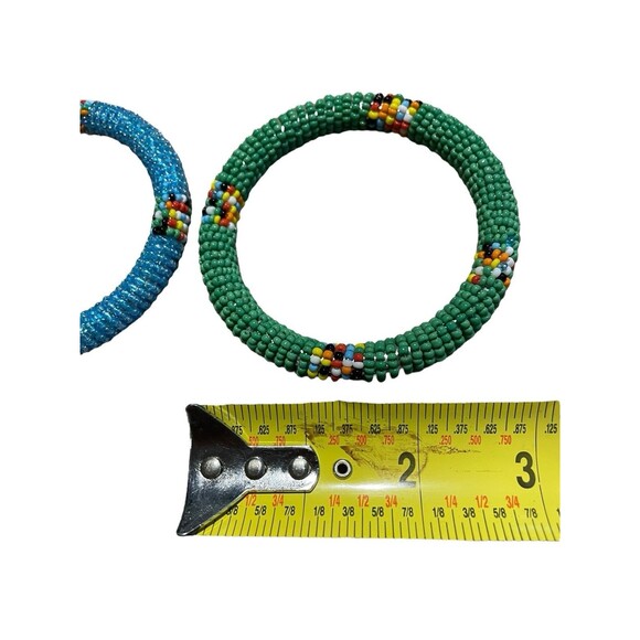 African Masai Colored Bangle Bracelet Kenya Set Of Two New - Picture 2 of 6